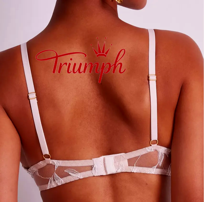 Triumph - Nowość 3-częściowy komplet 🔥 Koronkowy haftowany biustonosz