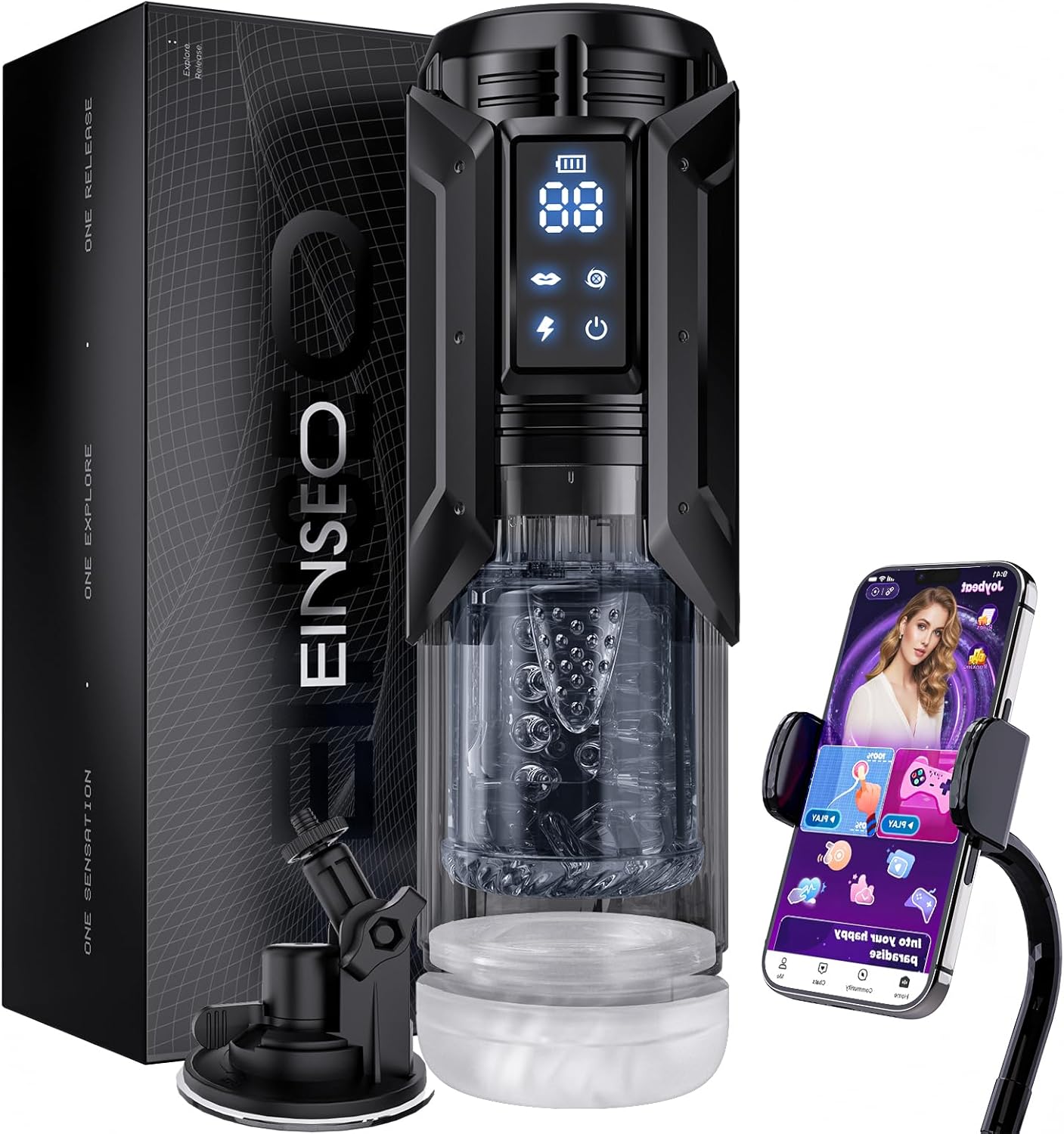 Sex Toys for Men Penis Pump - AI Sync Waterproof Male Masturbator Stroker with 7 Sucking Thrusting Rotating & 7 Licking Modes