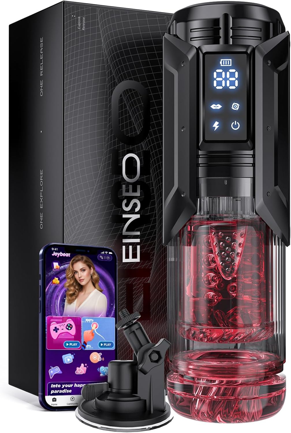 Sex Toys for Men Penis Pump - AI Sync Waterproof Male Masturbator Stroker with 7 Sucking Thrusting Rotating & 7 Licking Modes