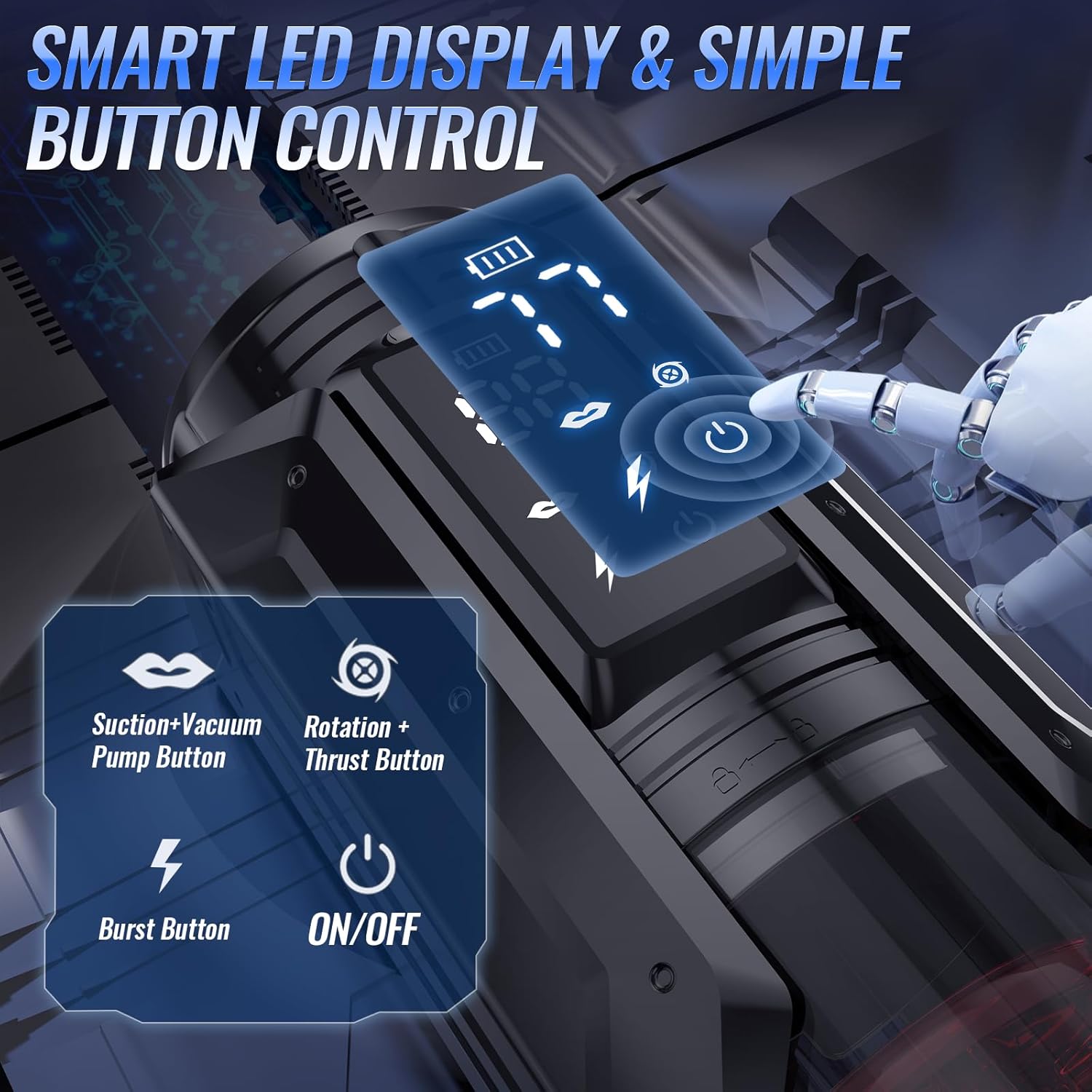 Sex Toys for Men Penis Pump - AI Sync Waterproof Male Masturbator Stroker with 7 Sucking Thrusting Rotating & 7 Licking Modes