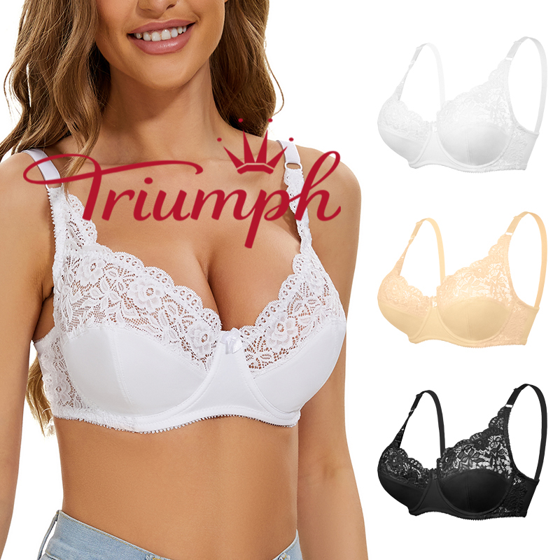 Triumph - 🔥 Velik, podesiv, seksi grudnjak s izvezenom čipkom i žicom [75A-110E] 3 kom.