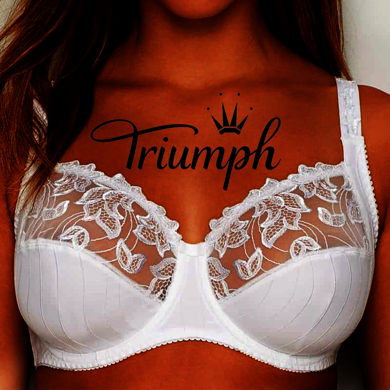 Triumph®👑3 sztuki ✨✨70% zniżki💝Wygodny biustonosz koronkowy z haftowanymi kwiatami w dużych rozmiarach [65A-120H]