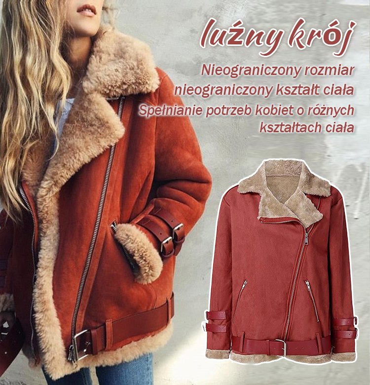 Dámska semišová bunda s chlopňou