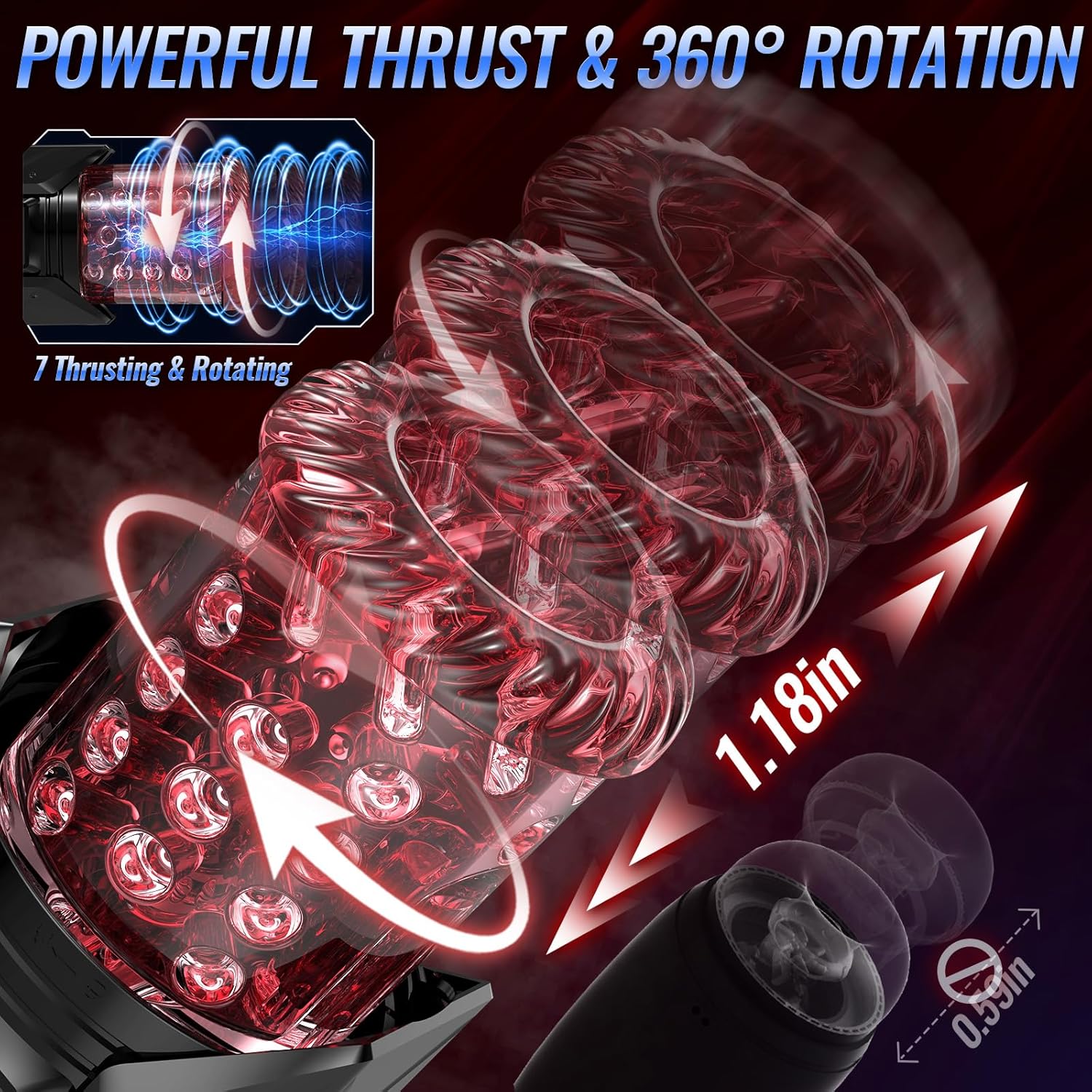 Sex Toys for Men Penis Pump - AI Sync Waterproof Male Masturbator Stroker with 7 Sucking Thrusting Rotating & 7 Licking Modes