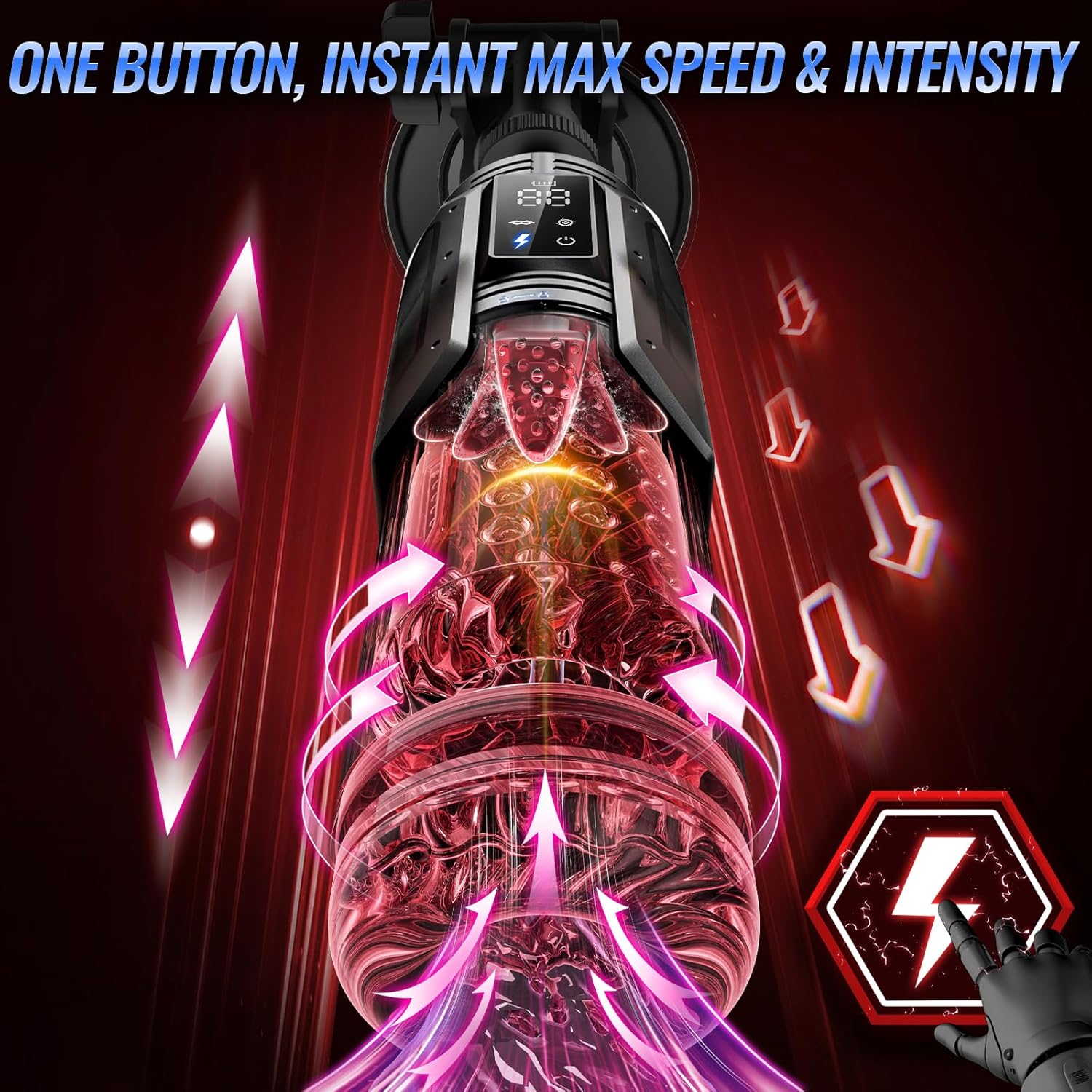 Sex Toys for Men Penis Pump - AI Sync Waterproof Male Masturbator Stroker with 7 Sucking Thrusting Rotating & 7 Licking Modes