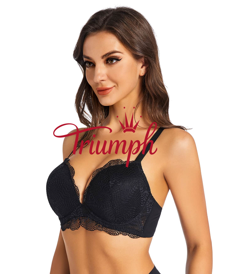 Triumph - 3 sztuki 🔥Seksowny koronkowy biustonosz damski typu push-up
