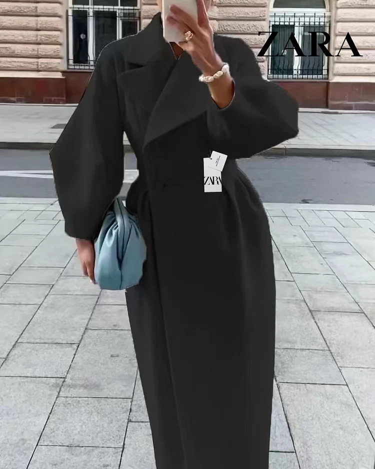 ZARA®ELEGANTNI, DUGI VUNENI KAPUT U NOVOM STILU ZA JESEN I ZIMU