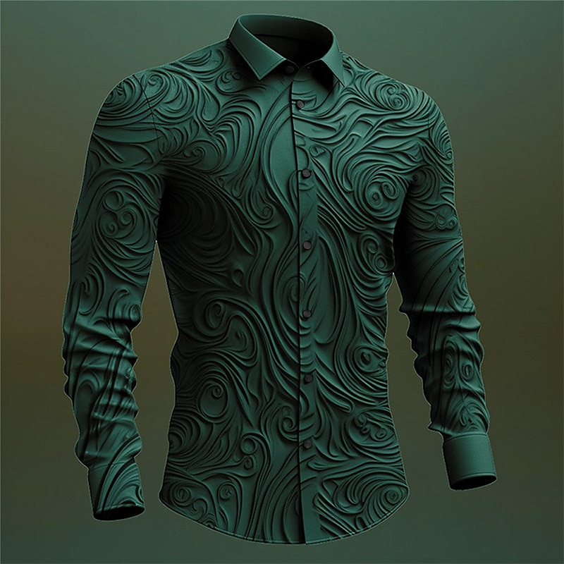 Totem Vintage Gothic Men's Shirt Outdoor Halloween Street Fall & Winter Turndown Long Sleeve Black Purple Green S M L Shirt 2023 - US $25.49 –P3