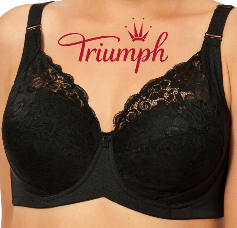 Triumph® – 3 sztuki 🎁50% zniżki 😍Wygodny, oddychający biustonosz z haftowaną koronką plus size [65A-120H]