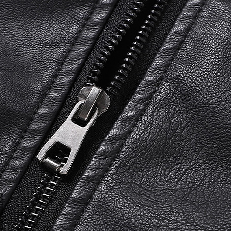 Men's Leather Jacket Motorcycle Jacket Outdoor Daily Wear Warm Zipper Pocket Fall Winter Plain Fashion Streetwear Lapel Regular Black Yellow Gray Jacket 2023 - US $43.49 &ndash;P11