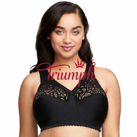 Triumph - 🔥 Seksowny biustonosz z haftowaną koronką w dużym rozmiarze, regulowany [75A-110E], 3 sztuki.