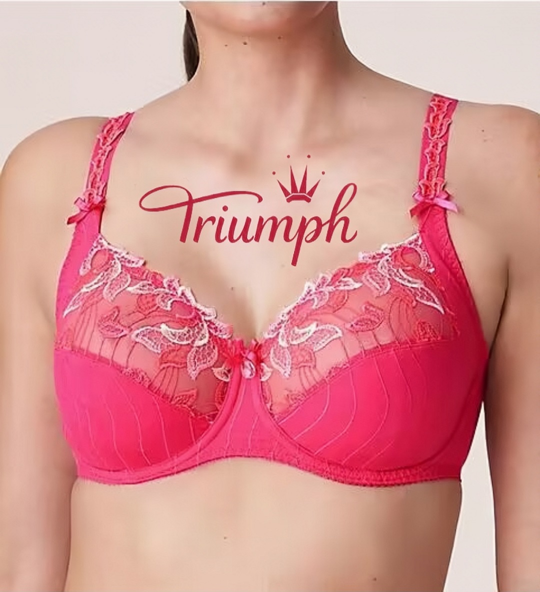 Triumph® - (3 szt.)🔥 Biustonosz z haftowaną koronką z pełną miseczką