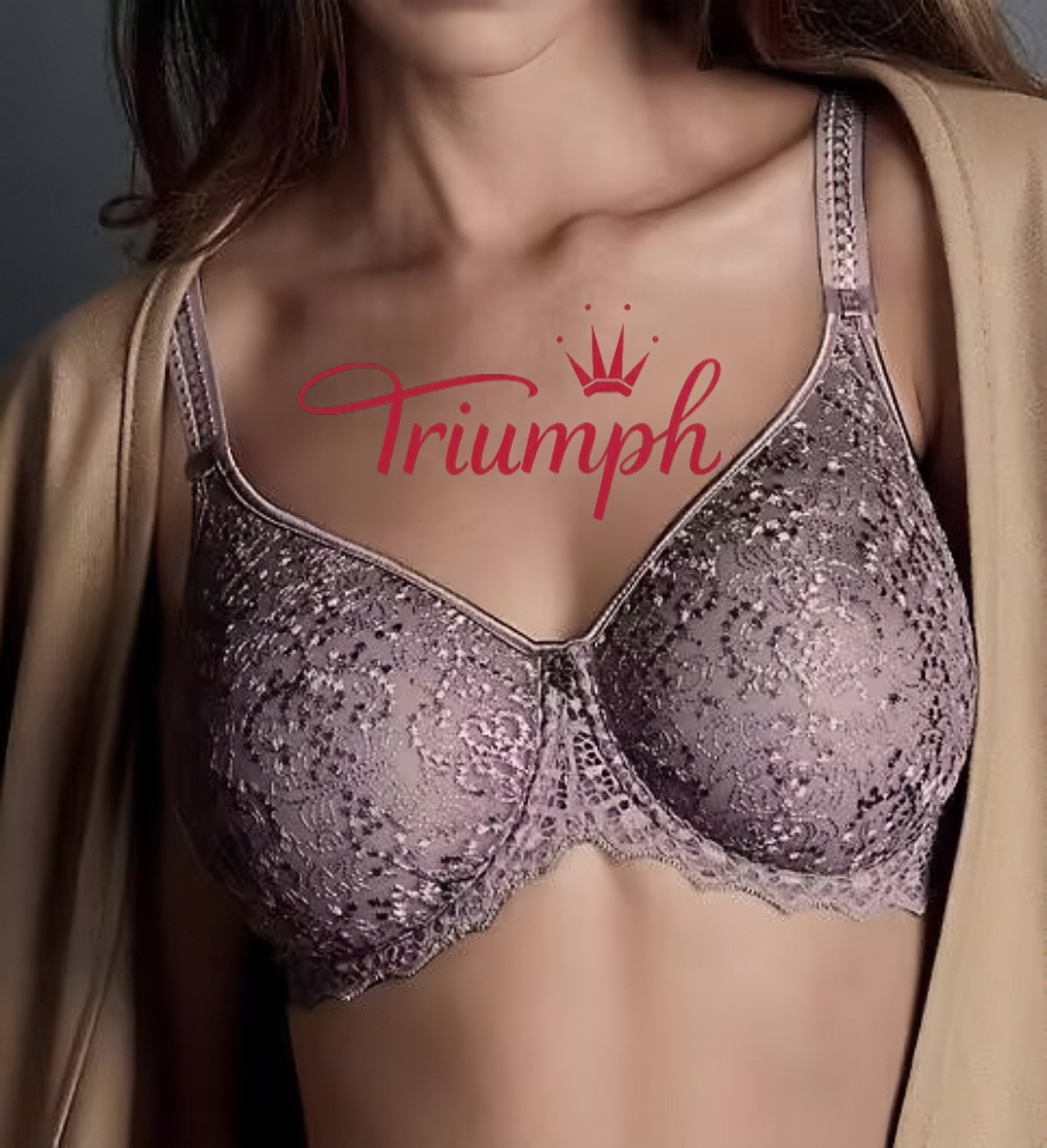 Triumph® – 3 sztuki💖Bezszwowy, haftowany biustonosz z pełną miseczką