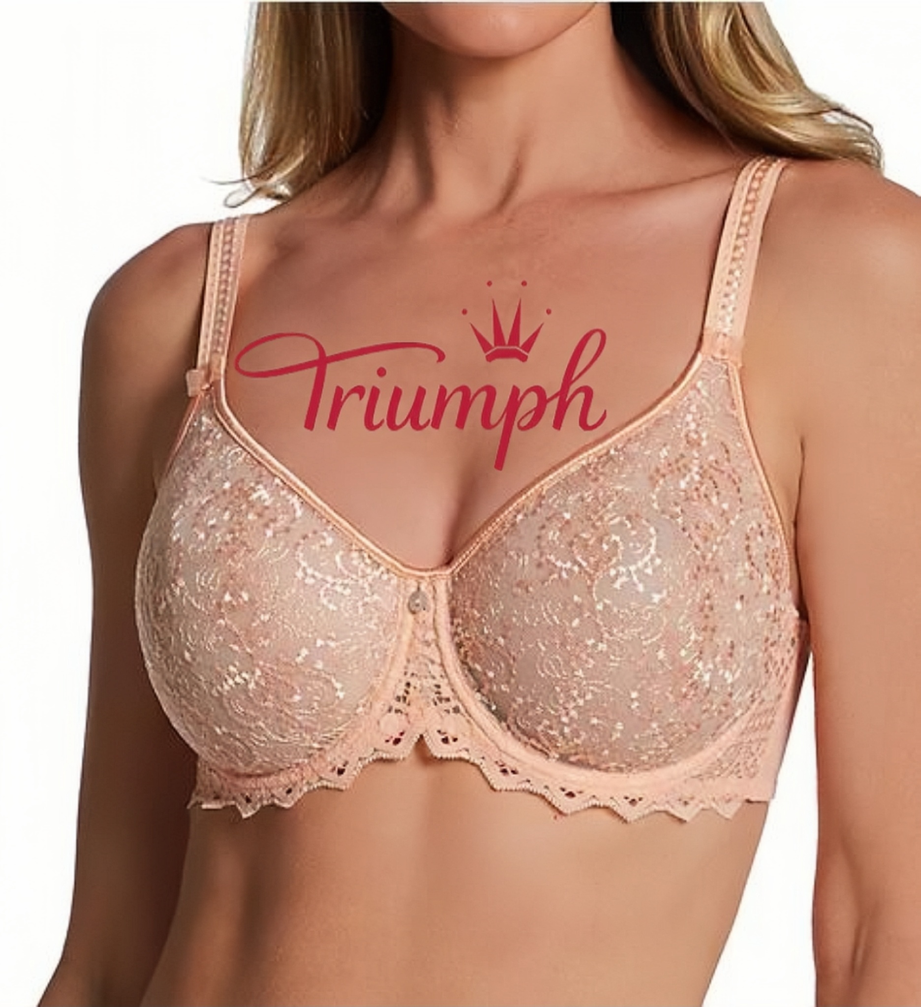Triumph® – 3 sztuki💖Bezszwowy, haftowany biustonosz z pełną miseczką