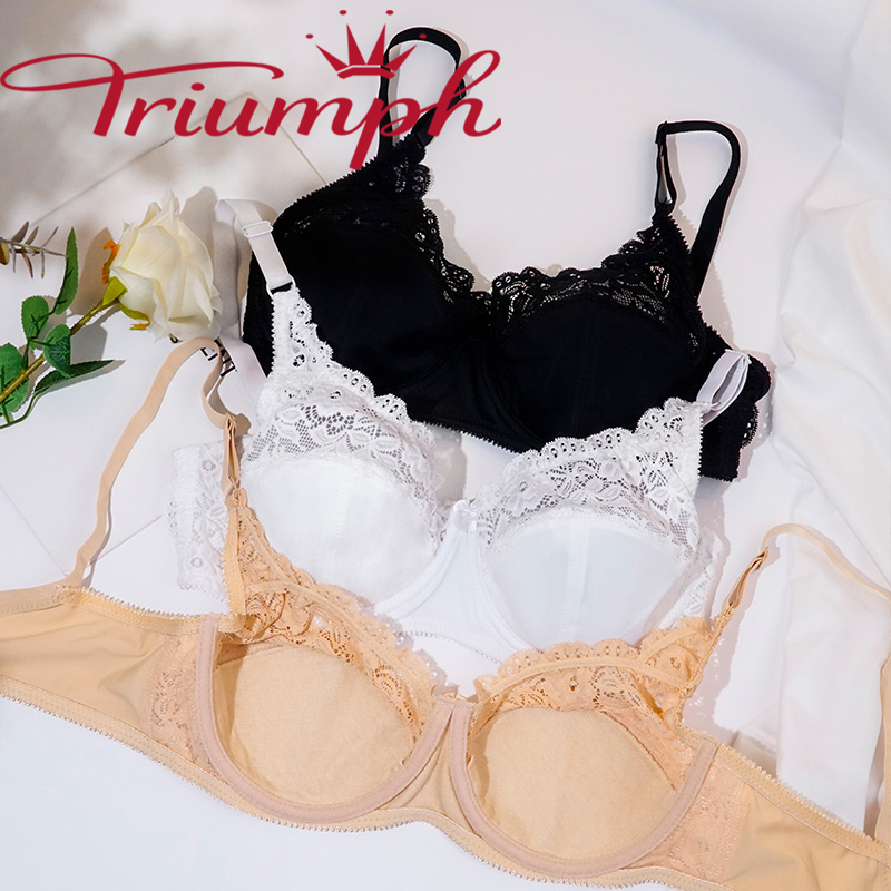 Triumph - 🔥 Velik, podesiv, seksi grudnjak s izvezenom čipkom i žicom [75A-110E] 3 kom.