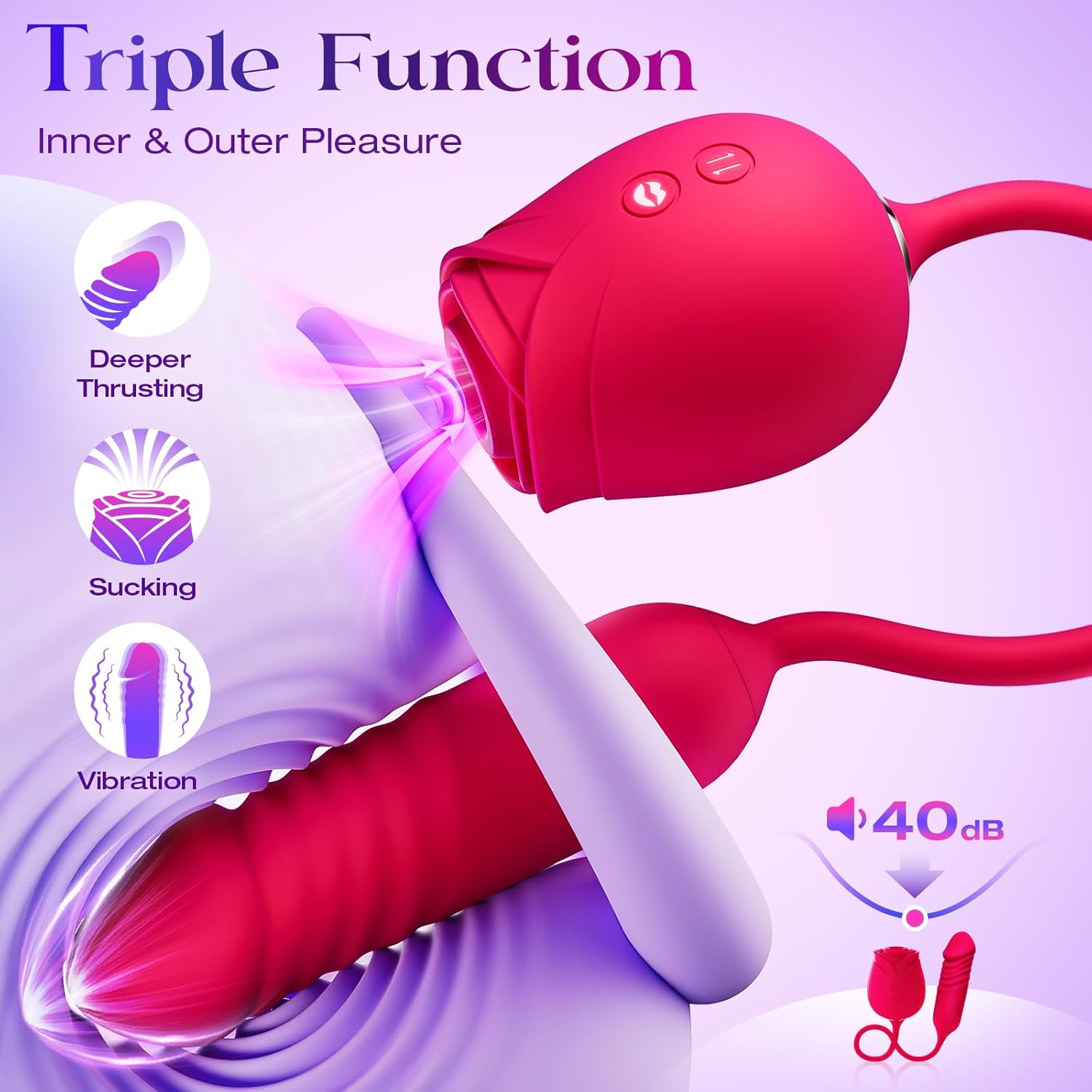 Vibrator Dildo Sex Toys για Γυναίκες - MOOLIGIRL, 10 τρόποι ρουφήγματος για διέγερση της κλειτορικής θηλής Πρωκτικό Διπλό