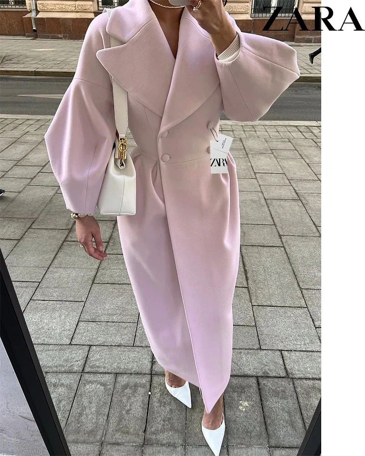 ZARA®ELEGANTNI, DUGI VUNENI KAPUT U NOVOM STILU ZA JESEN I ZIMU