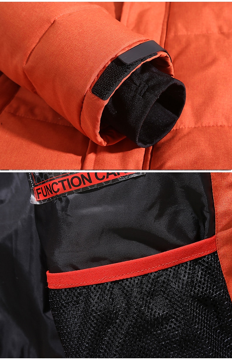 Men's Hiking Puffer Down Jacket Hoodie Jacket Ski Jacket Winter Outdoor Thermal Warm Windproof Lightweight Breathable Winter Jacket Trench Coat Top Cotton Camping Hunting Snowboard Black Blue Orange 2023 - US $71.99 &ndash;P6