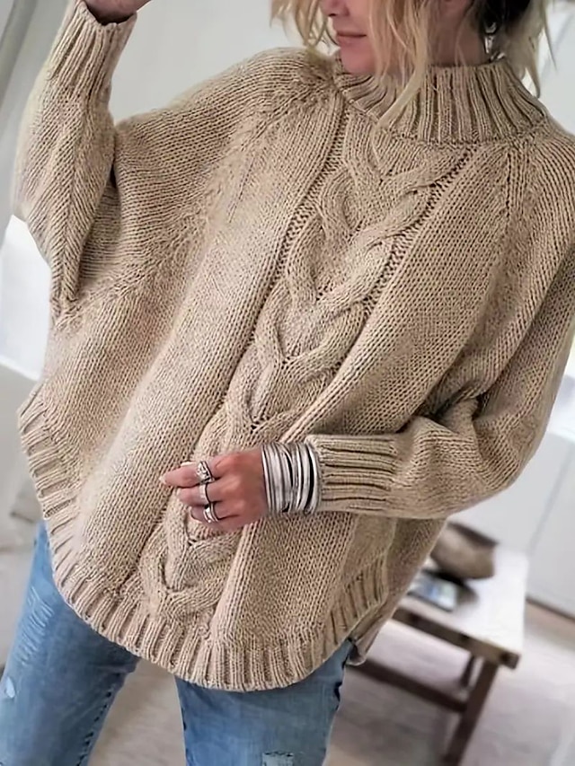 Ženski pleteni džemper s ovratnikom, moderan i ležeran, mekani dugi rukavi