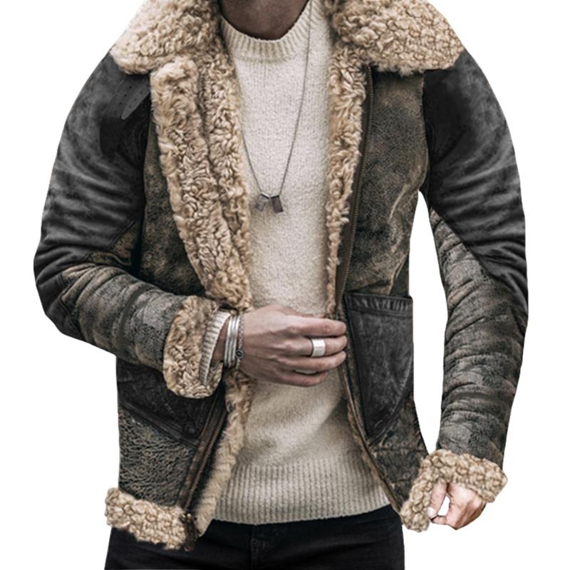 Muški kaput od debljeg umjetnog flisa s patentnim zatvaračem