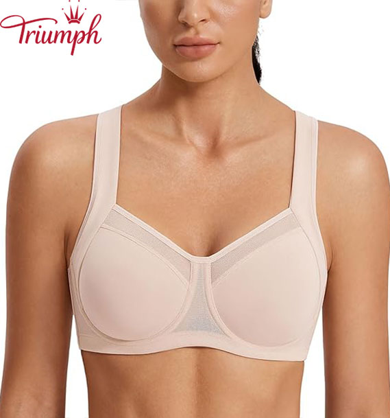 Triumph - 3 kusy 🔥Dámska športová podprsenka s vysokou oporou, nastaviteľná, pretekárska zadná podprsenka