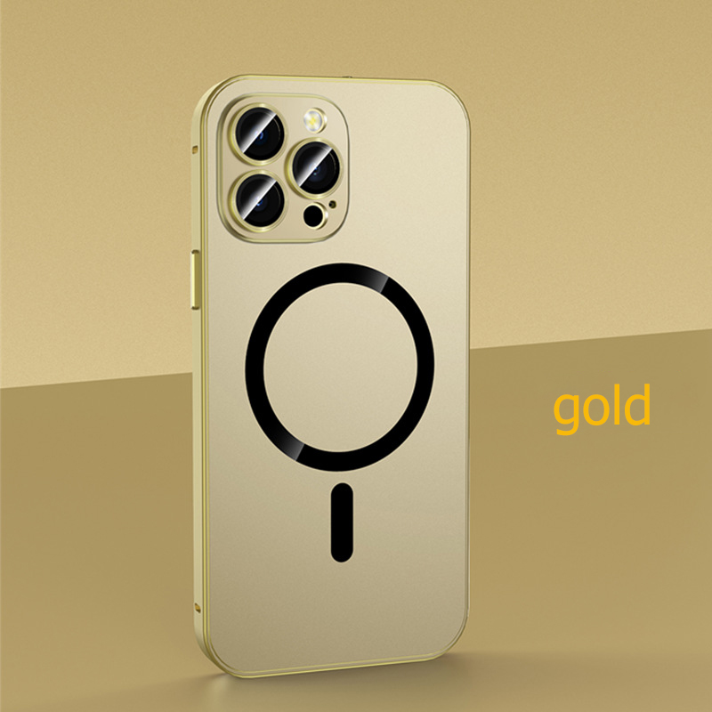 iPhone mágneses töltő alumínium fém ütközésgátló matt védőtok