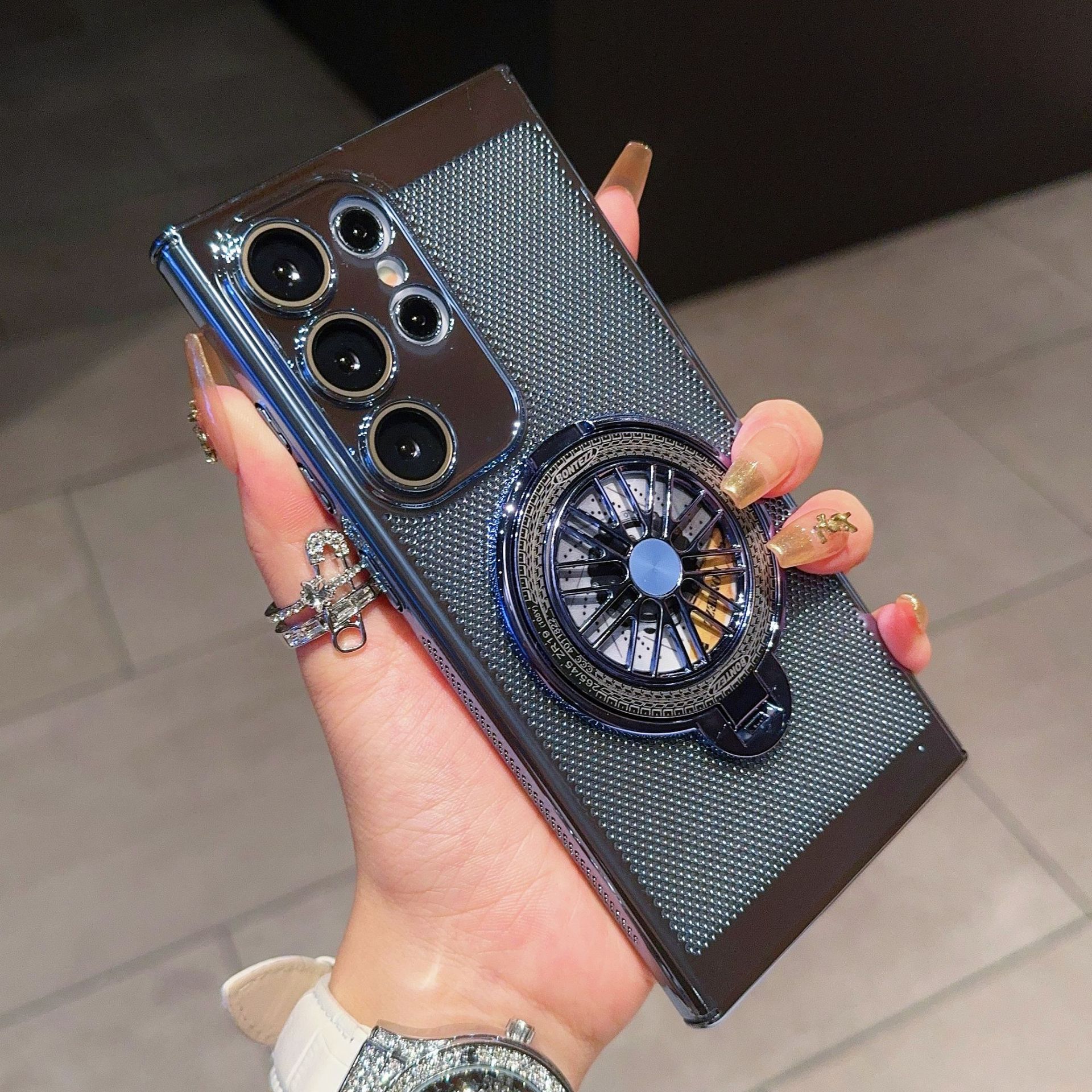 Alkalmas Samsung S25, S24, S23, S22 mobiltelefon tokhoz forgó hűtő giroszkóppal