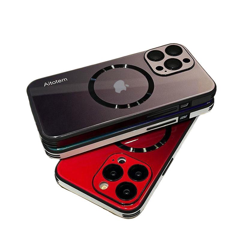 Gradientowe etui ochronne ze szk?a magnetycznego do iPhone'a