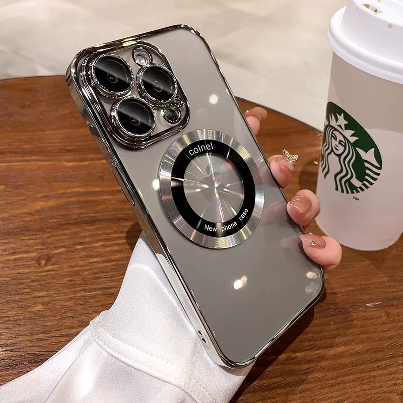 Galvanizált mágneses négy sarok zuhanásgátló légzsák iPhone védőtok