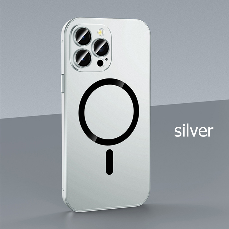 iPhone mágneses töltő alumínium fém ütközésgátló matt védőtok