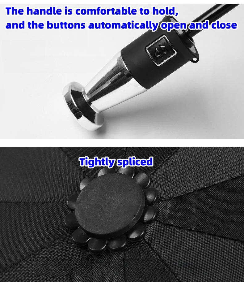 Autó logó VIP üzleti összecsukható 10 csontos fekete műanyag esernyő