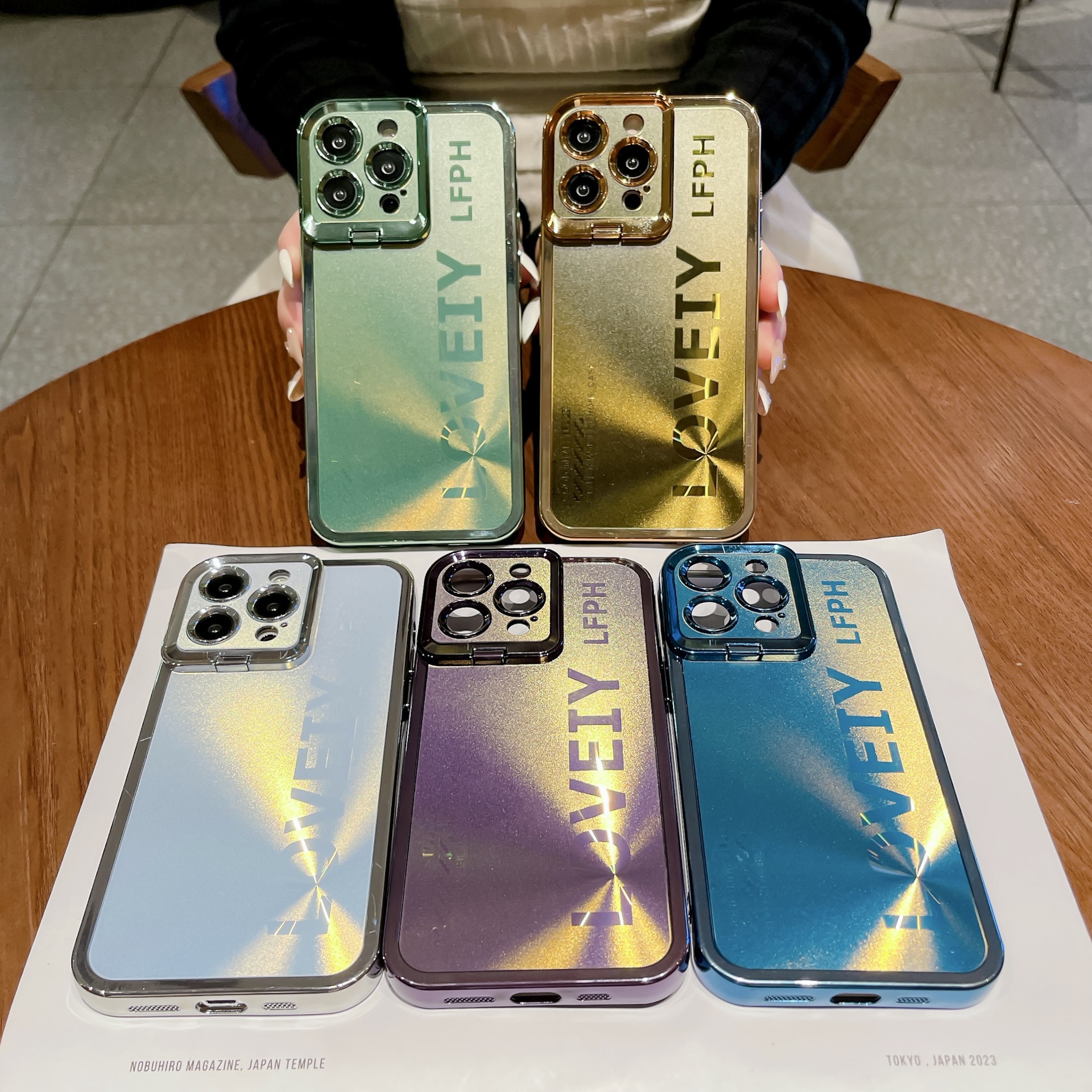 Lézer Bevonatú állvány, puha tok, leesésgátló telefontok