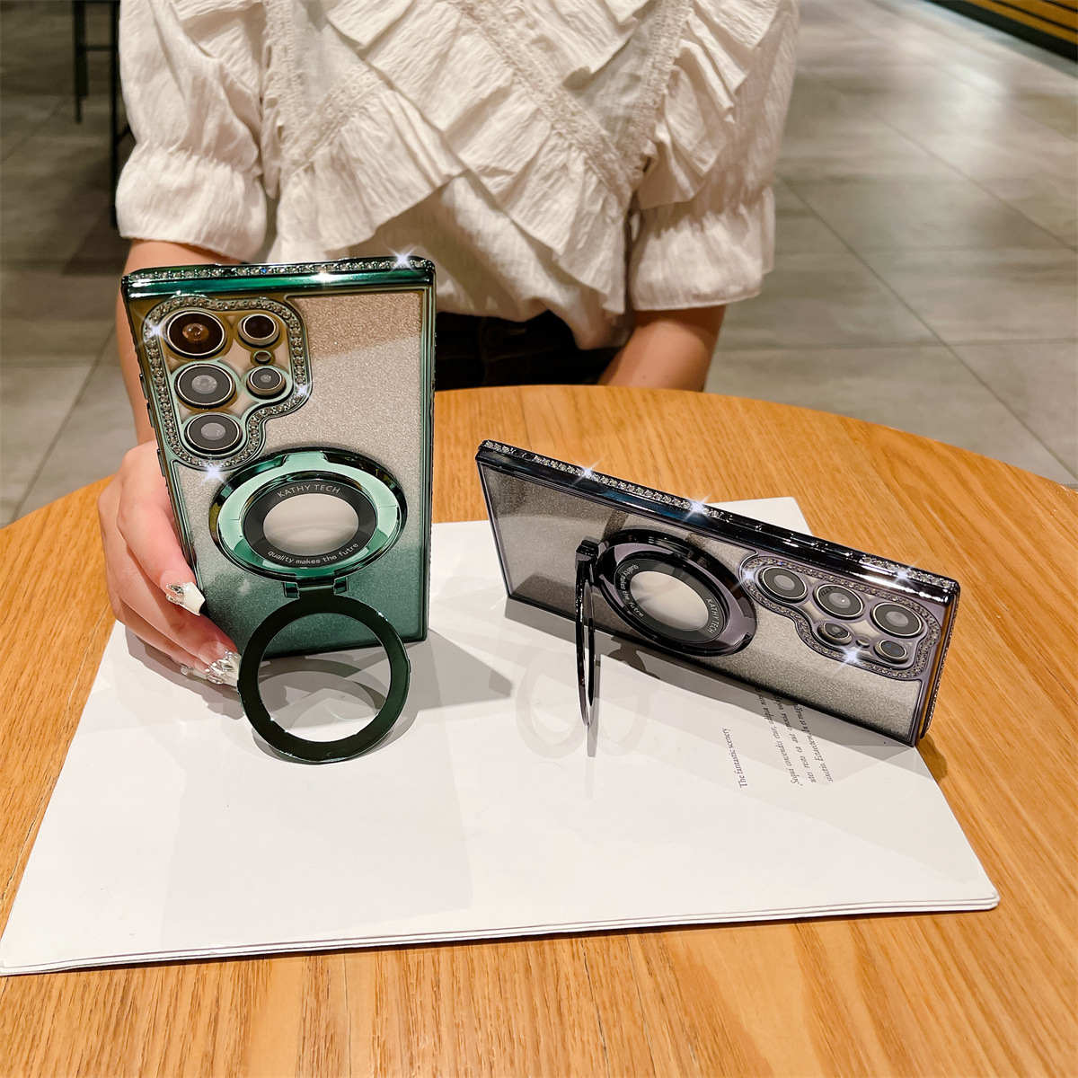 Samsung strasszból galvanizált mágneses tartó ütésgátló védőtok