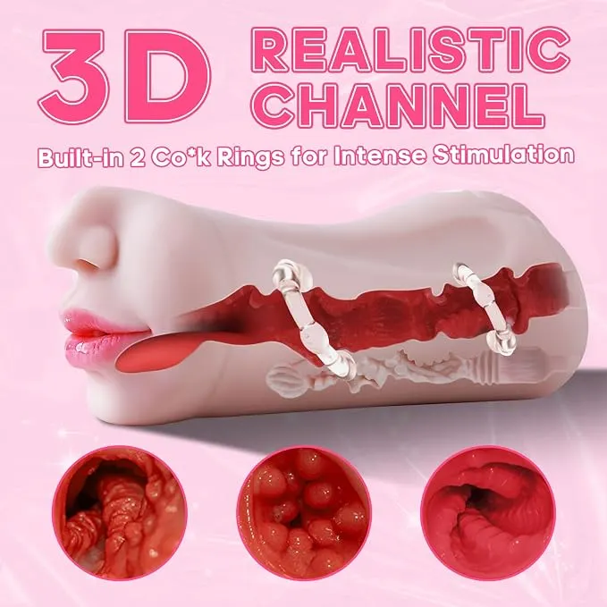 3 az 1-ben zsebes punci férfi maszurbátor realisztikus arccal, szexuális játékszerek férfiaknak 3D textúrázott realisztikus hüvely szűk végbélnyílás szexi szájjal, szexbabák 1,4 fontos férfi szexuális játék maszturbáció