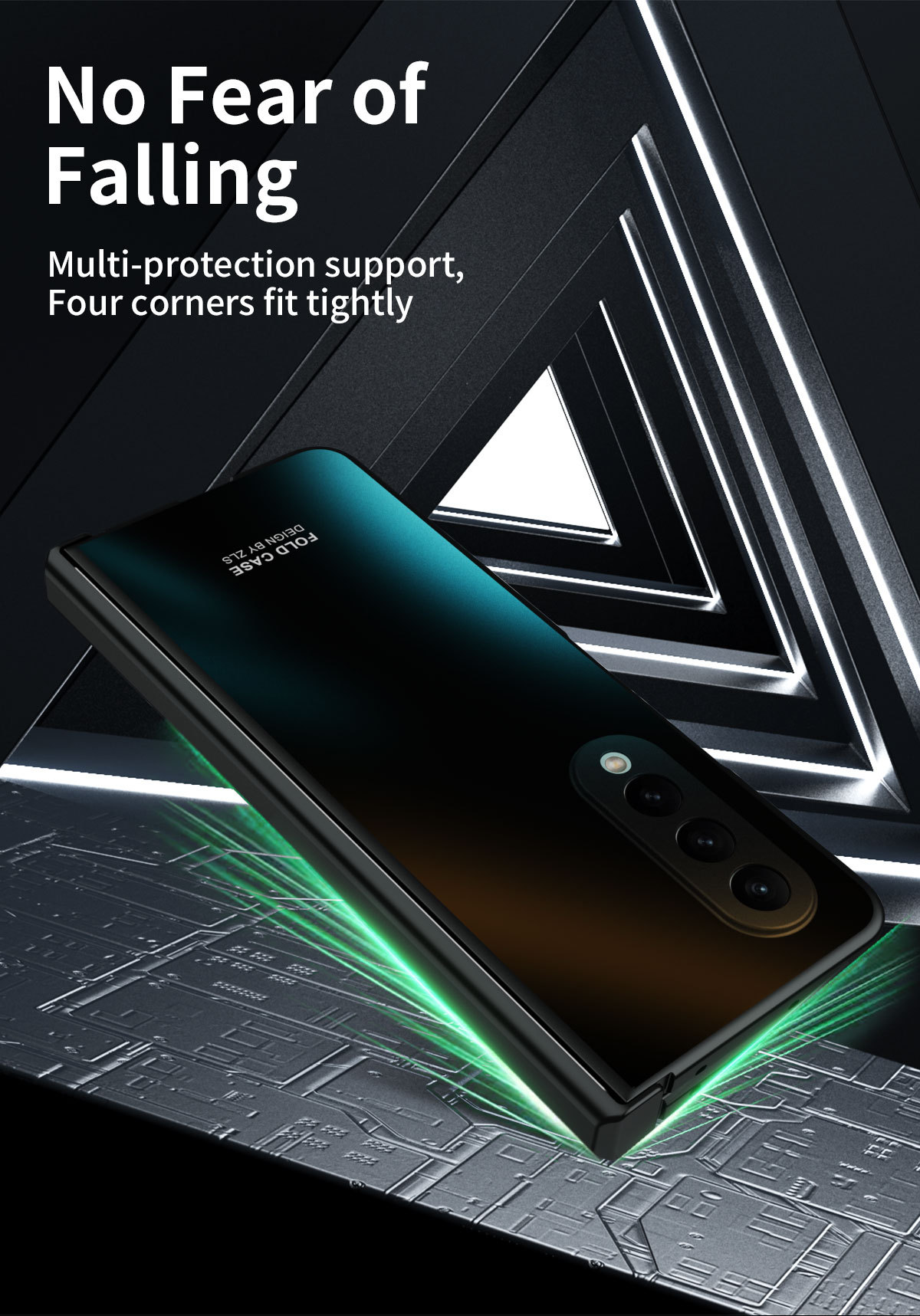 Samsung Galaxy Z Fold sorozatú matt galvanizált védőtok hátsó képernyővédő fóliával