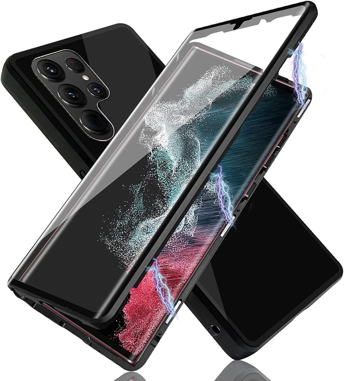 Samsung fém mágneses kétoldalas üveg védőtok