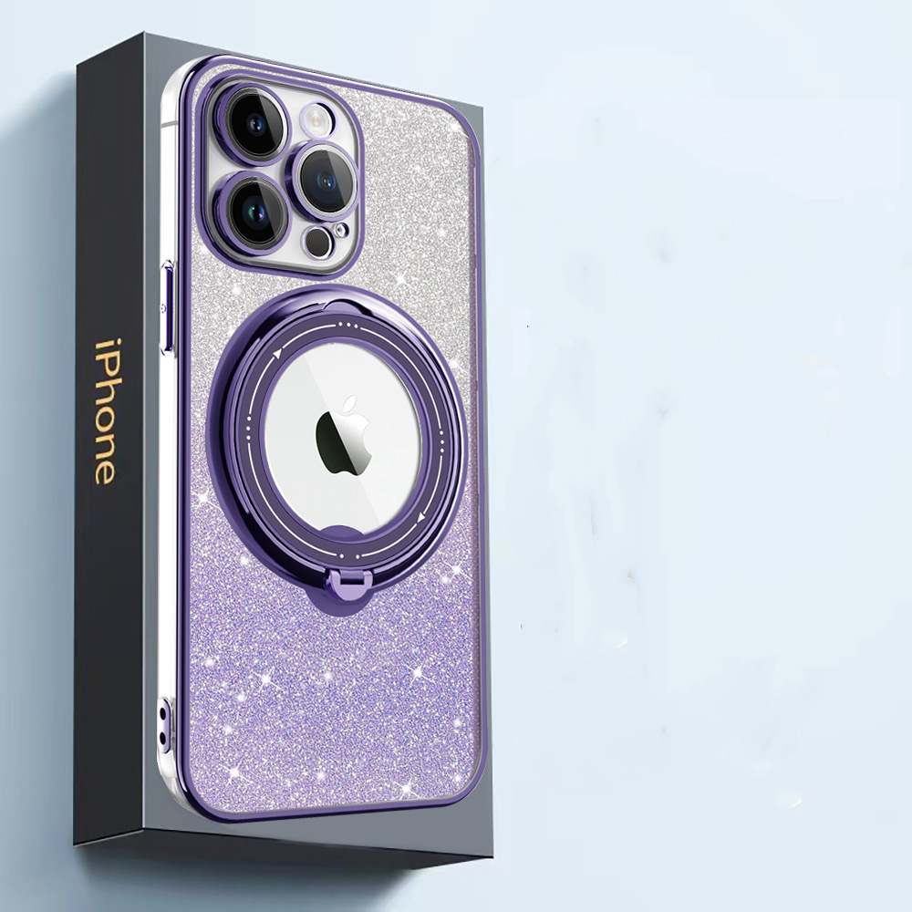 📱Elektromos mágneses csillogó iPhone tok láthatatlan állvánnyal