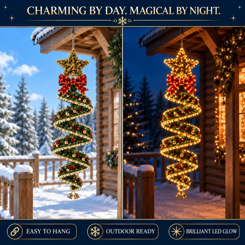 🎄Utolsó nap 50% kedvezménnyel🎄Karácsonyi Magic Spiral™ Függő LED-es fénykollekció