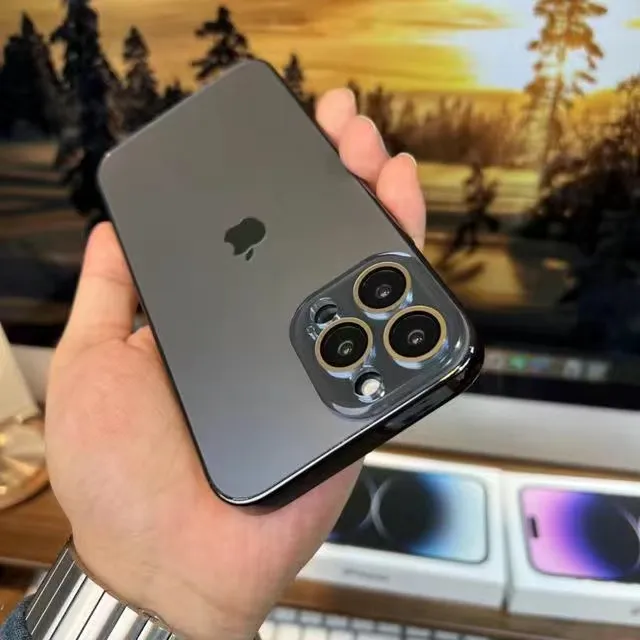 Galvanizált matt akril edzett üveg iPhone védőtok