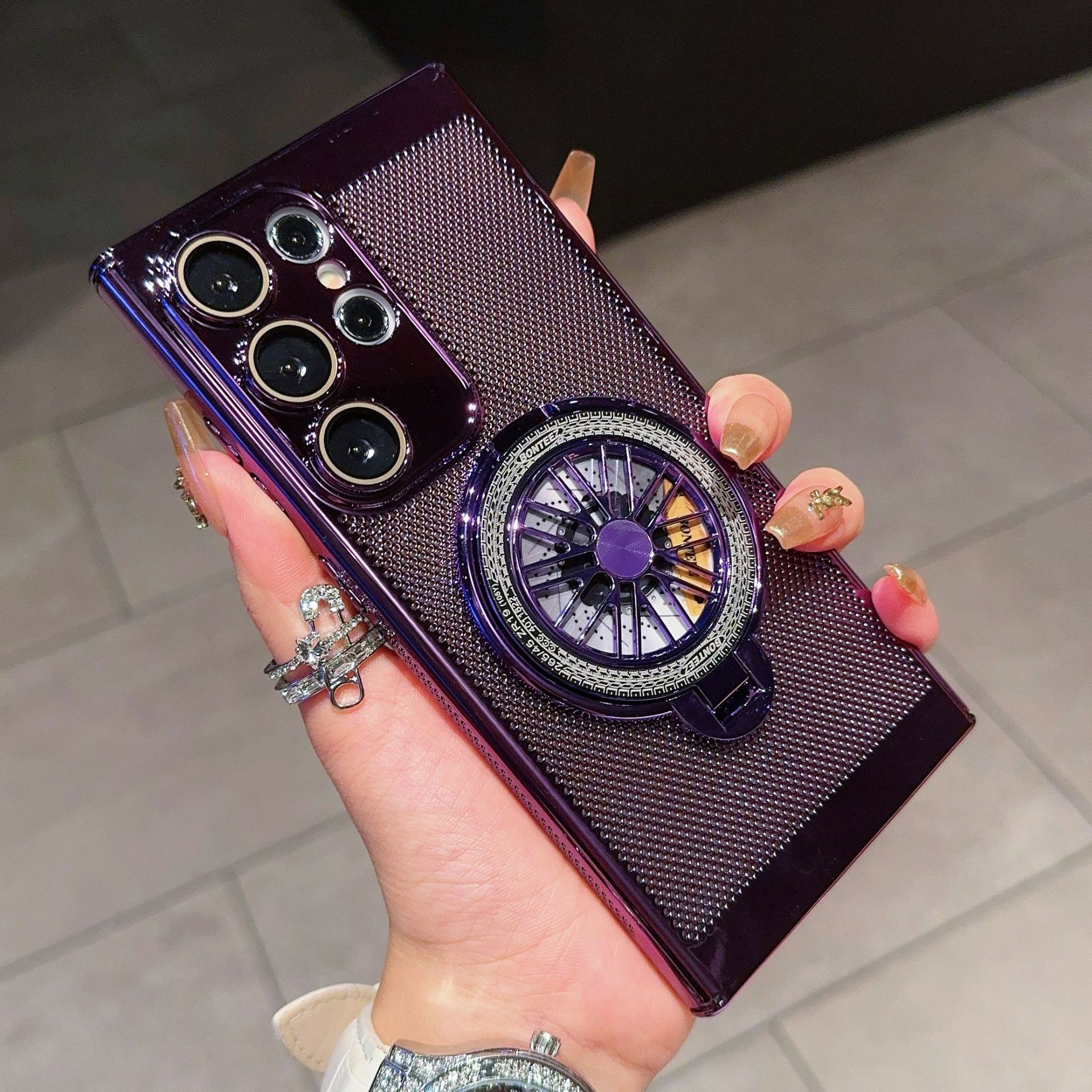 Alkalmas Samsung S25, S24, S23, S22 mobiltelefon tokhoz forgó hűtő giroszkóppal