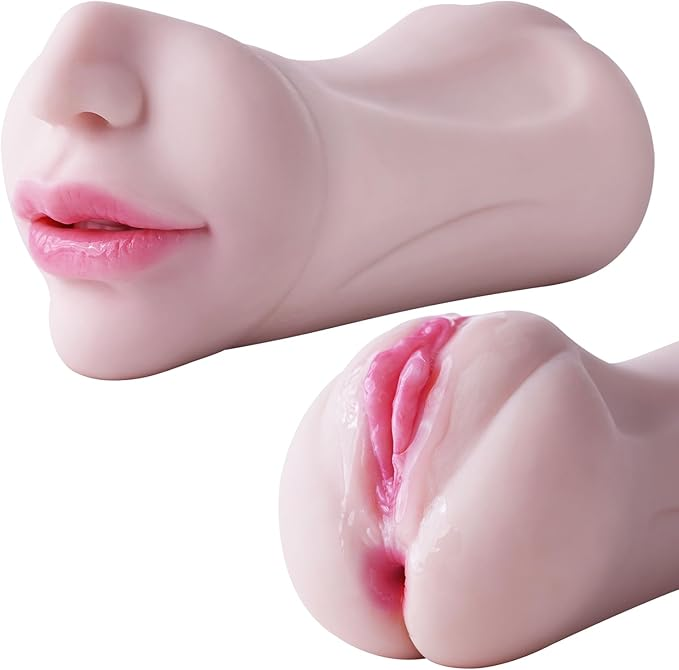 3 az 1-ben zsebes punci férfi maszurbátor realisztikus arccal, szexuális játékszerek férfiaknak 3D textúrázott realisztikus hüvely szűk végbélnyílás szexi szájjal, szexbabák 1,4 fontos férfi szexuális játék maszturbáció