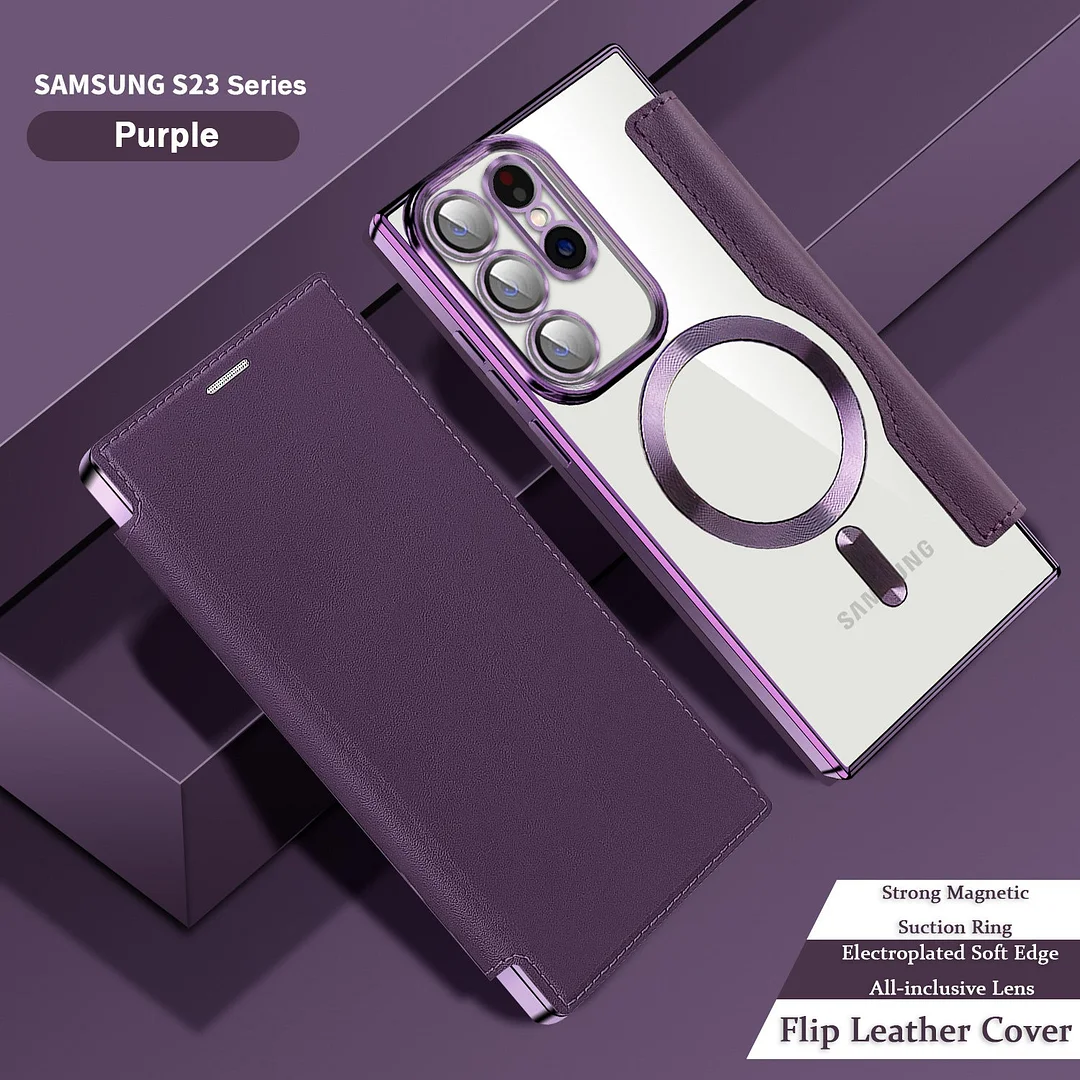 Mágneses szívó üzleti bőr tok Samsung S24 sorozatú mobiltelefon tokhoz