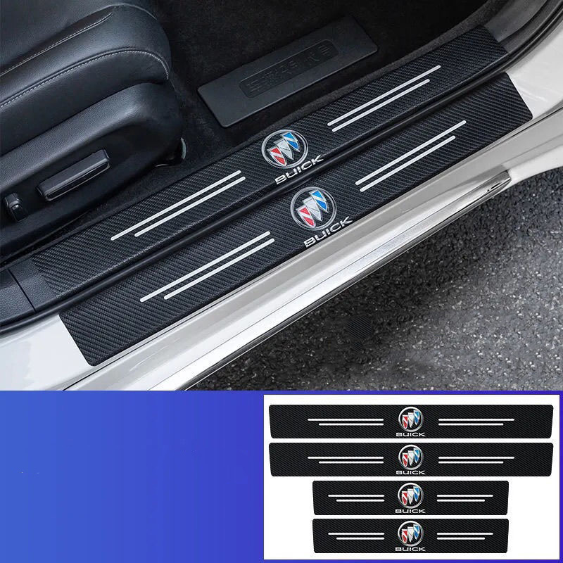 🔥 Forró eladás🔥Exkluzív logó🔥Autó szénszálas bőr küszöblécek (4 DB)