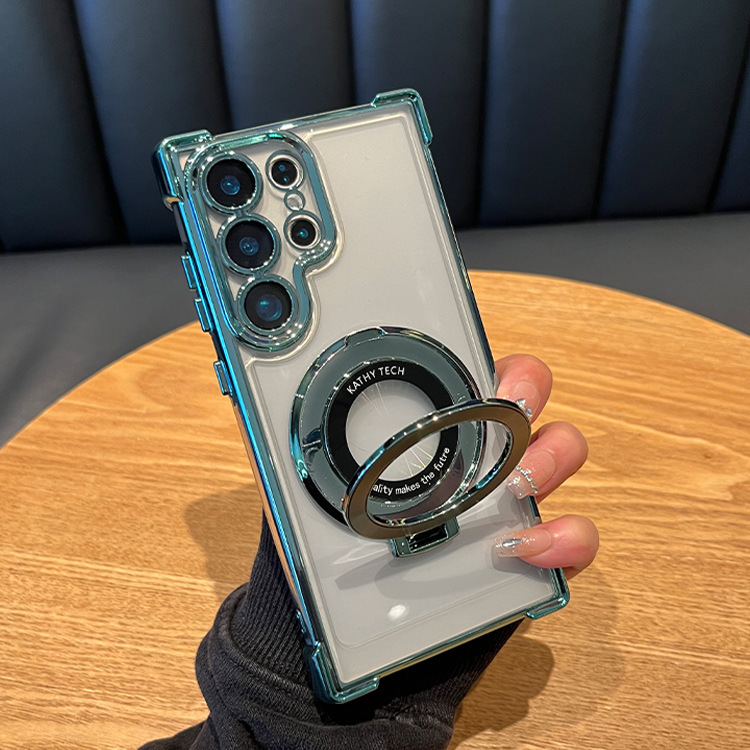 Alkalmas Samsung sorozatú galvanizált mágneses gradiens csillogó mobiltelefon-tokhoz