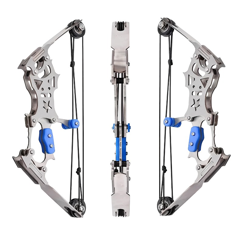 Sport-Partner Stainless Steel Unisex Mini Compound Bow and Arrows Set, Beginner Archery Practice Gear, Fun Holiday Gift Collectible Toy