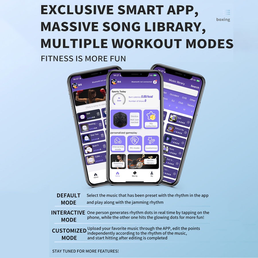 HoldBody Smart Music Boxing Machine, Boxing Machine Wall Mounted Music with Gloves, Boxing Music Workout Machine for Home, Indoor and Gym