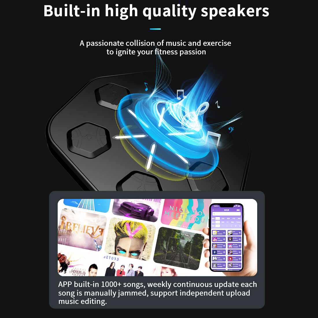 HoldBody Smart Music Boxing Machine, Boxing Machine Wall Mounted Music with Gloves, Boxing Music Workout Machine for Home, Indoor and Gym