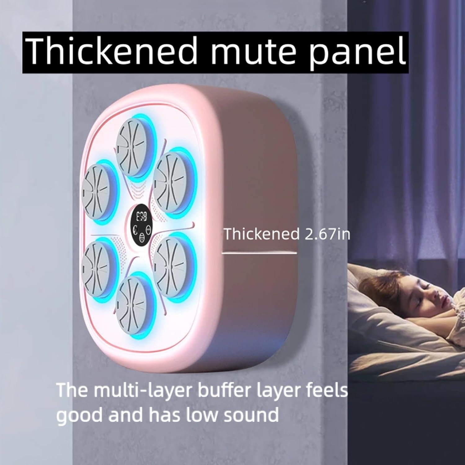 HoldBody Smart Music Boxing Machine Wall Target LED Lighted Sandbag Relaxing Reaction Training Target For Boxing Sports Agility Reaction