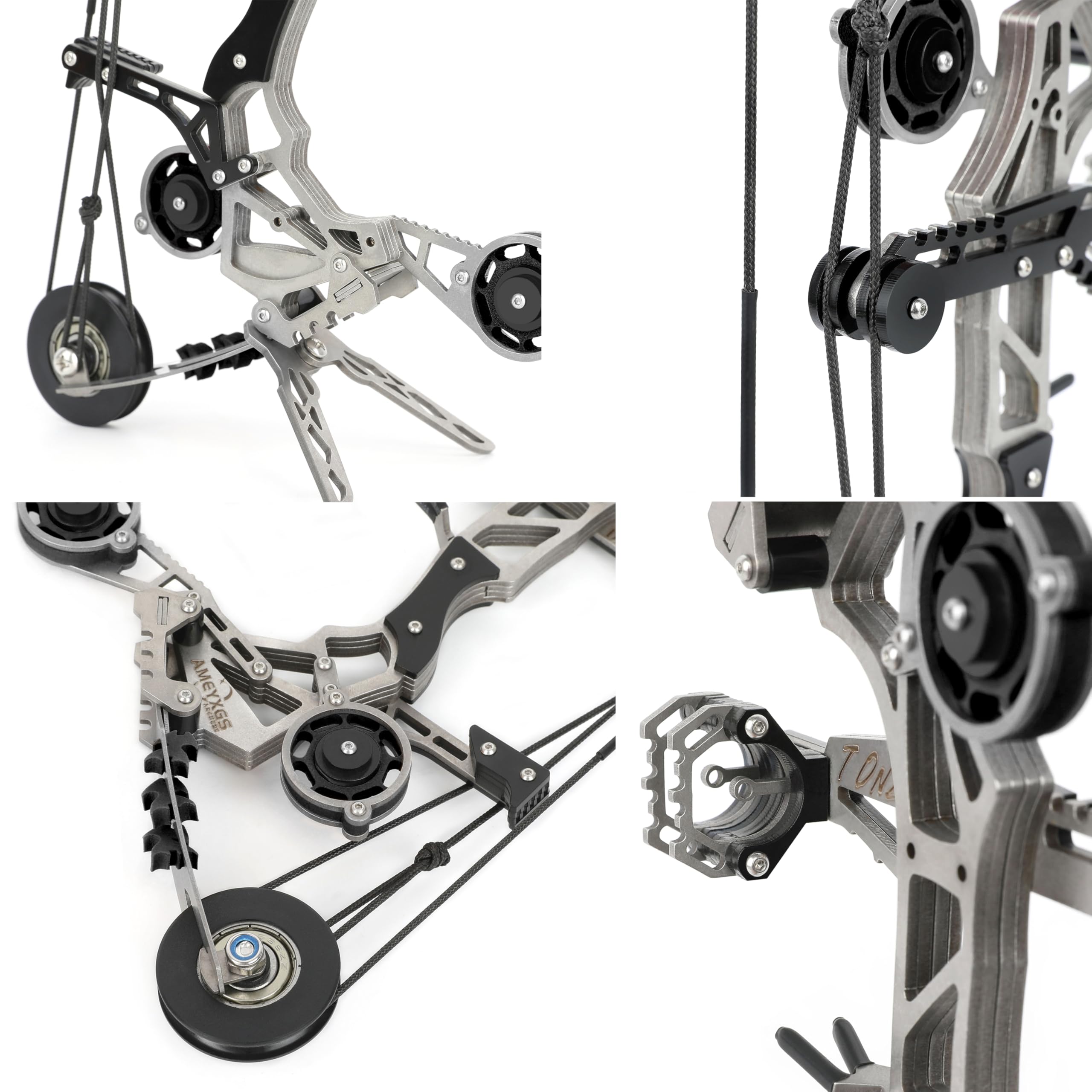 Sport-Partner Stainless Steel Unisex Mini Compound Bow and Arrows Set, Beginner Archery Practice Gear, Fun Holiday Gift Collectible Toy