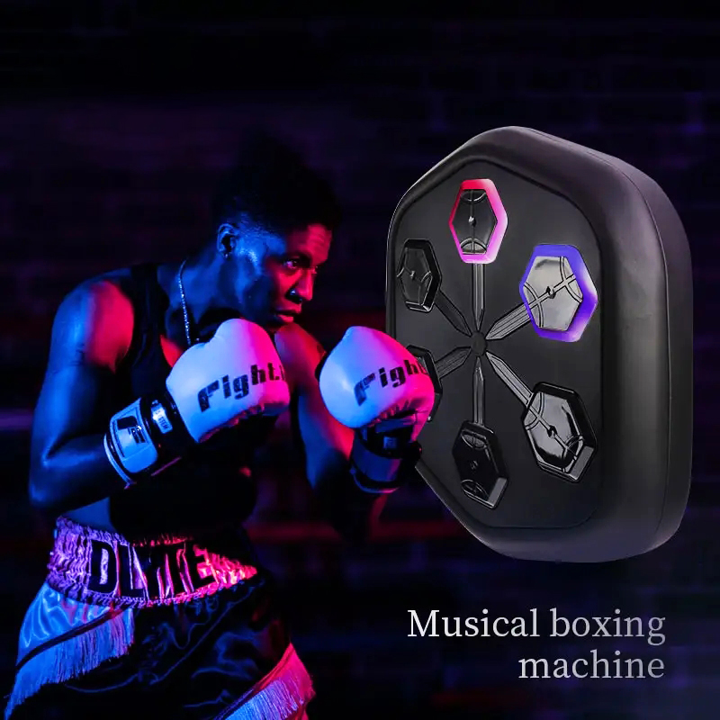  Music Boxing Machine Home Wall Mounted Boxer, Electronic Smart  Musical Boxing Workout Training Punching Equipment Indoor, Boxing Pad  Target Trainer,Black/Blue : Sports & Outdoors